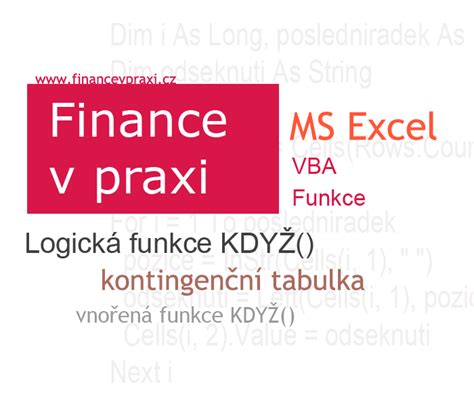 Logická funkce KDYŽ() v excelu