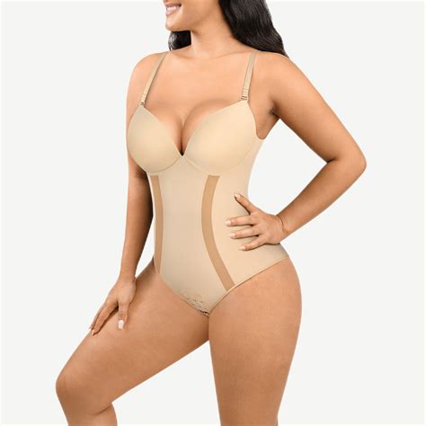 Wholesale One-Piece Back Large U-shaped Bodysuit with 3/4 Cup