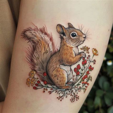 Cute squirrel tattoo | Orangetattooshop.com