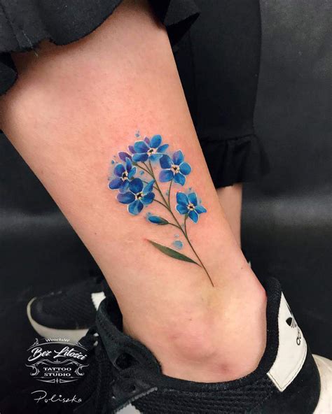 Dainty forget me not tattoo - Calaverastattoos.com