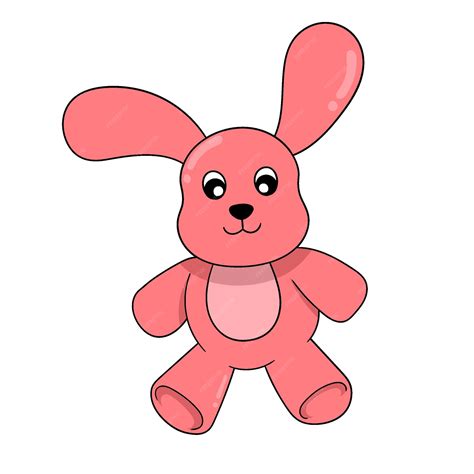 Premium Vector | Cute red bunny doll