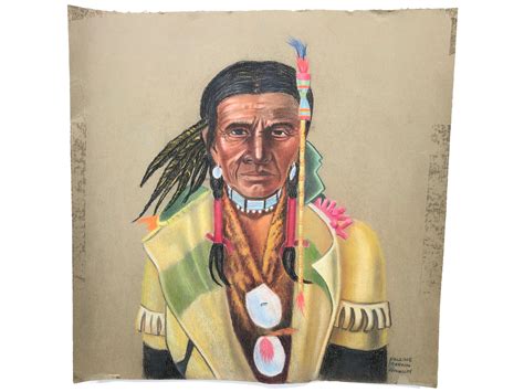 Lot - Pauline Merwin Walmsley Warrior of Blood Tribe" Pastel on Paper