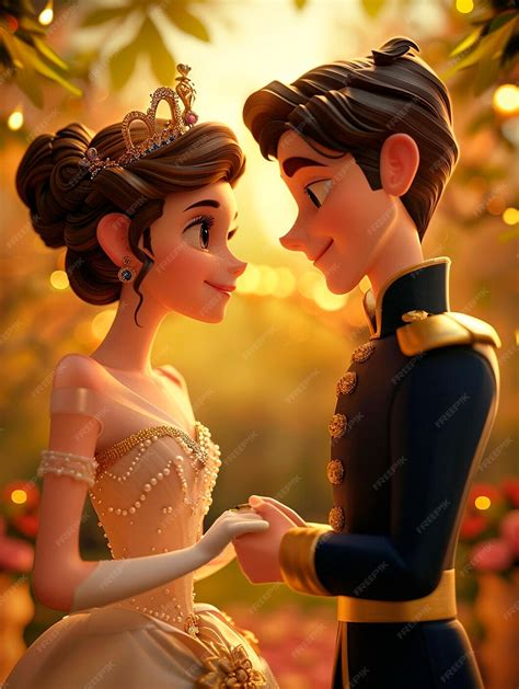 Historia De Princesa E Principe Curta - Princesa y príncipe de dibujos animados en 3D | Foto Gratis