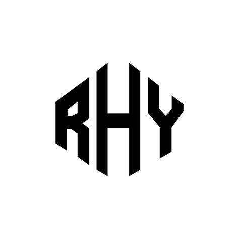 diseño de logotipo de letra rhy con forma de polígono. diseño de