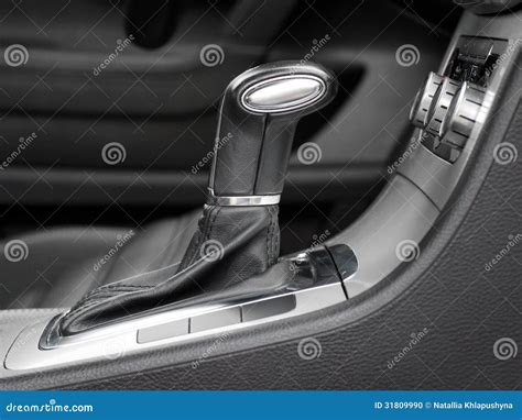automatic gear shift stock photo image  handle interior