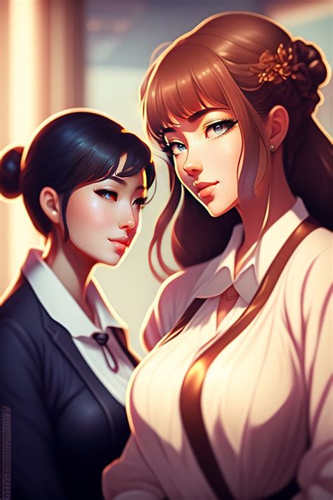 Lexica - Two beautiful an old teacher and a young teacher talking at