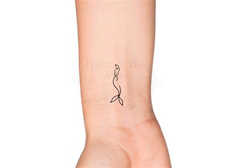 Mermaid Outline Temporary Tattoo Siren Tattoo Mermaid Tail and Scales ...