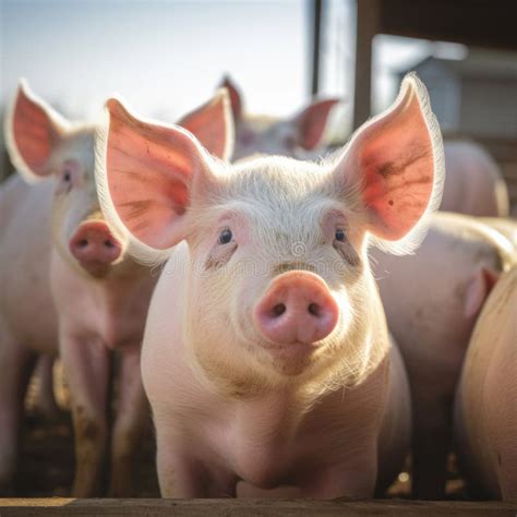 ecological pigs   domestic farm stock illustration illustration