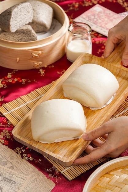 premium photo mantou  referred   chinese steamed bun