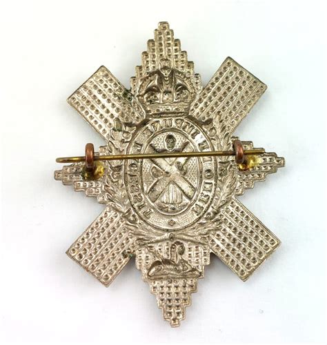 Scottish, WW2, Original Black Watch Royal Highlanders White Metal Cap