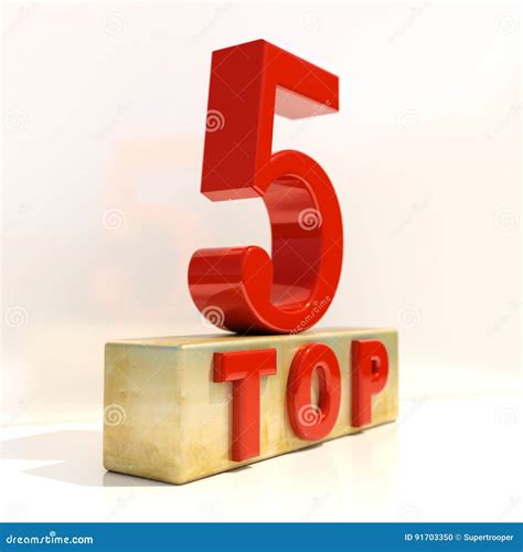Top 5 3D Rating Sign stock illustration. Illustration of feedback