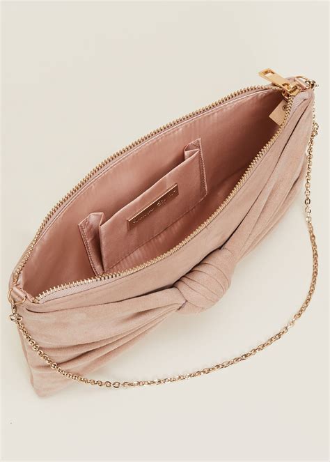 Nude Suede Clutch Bag | Phase Eight UK