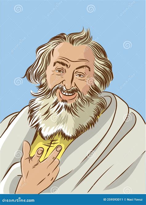Democritus Cartoon Style Portrait, Vector | CartoonDealer.com #259593011