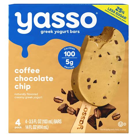 Yasso Coffee Chocolate Chip Frozen Greek Yogurt Bars - Shop Bars & Pops ...