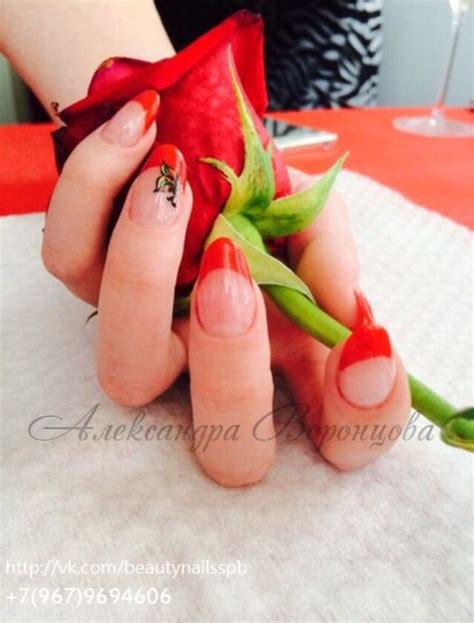Красный прекрасный#наращивание ногтей#ногти#маникюр#френч