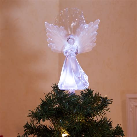 Alpine Corporation Angel Tree Topper with Fiber Optic Wings and LED