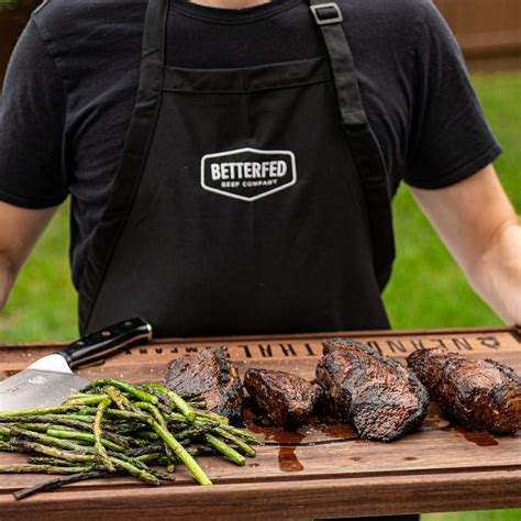 BetterFed Beef | Chef's Apron | Poly-Spun Cotton | Black