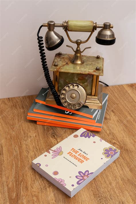 Premium PSD | Old telephone and book arrangement