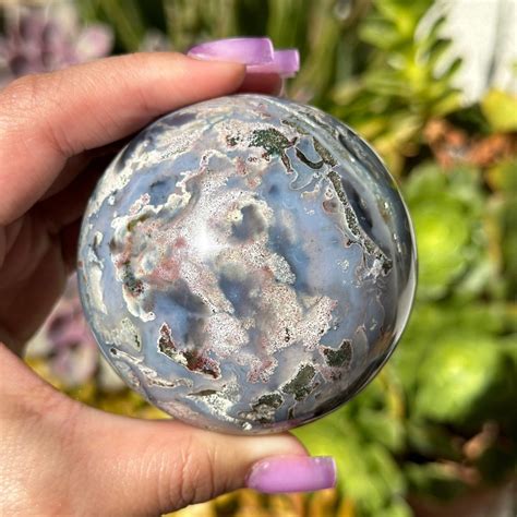 ocean jasper sphere blue ocean jasper stone blue sphere  etsy