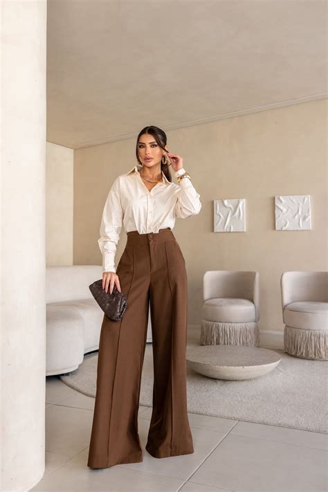 Calça Alfaiataria Marrom Combina Com Que Cor De Blusa - Calça Pantalona Alfaiataria Bela - Marrom - Madame Ninna - loja online ...