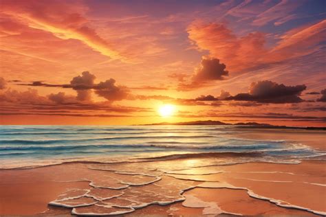 sunset beach landscape background graphic  forhadx creative fabrica