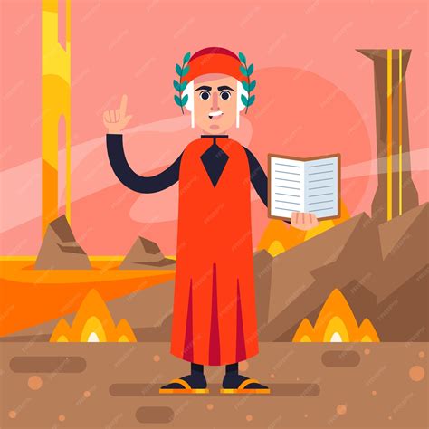 vector flat design dante illustration