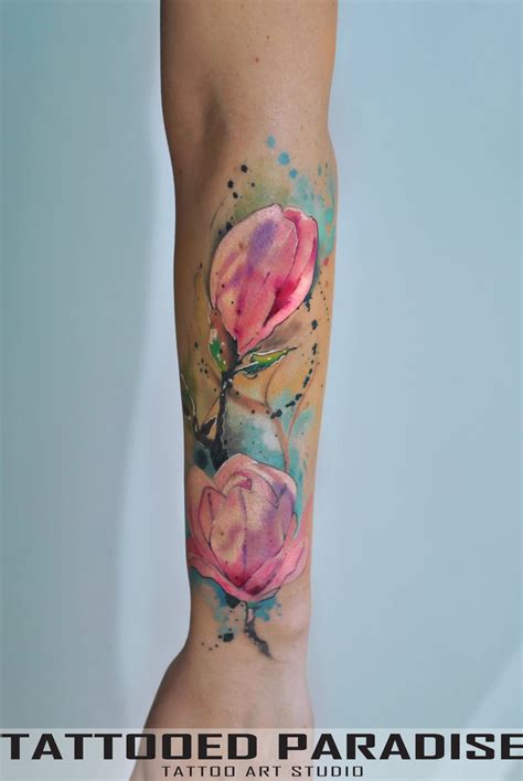 Magnolia Watercolor Tattoo at PaintingValley.com | Explore collection ...