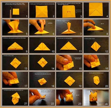 origami instructions art  craft ideas pokemon origami instructions