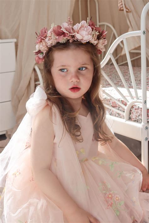 Enchanted Rose Heavenly Pink Girls Tulle Party Dress - Special Occasion