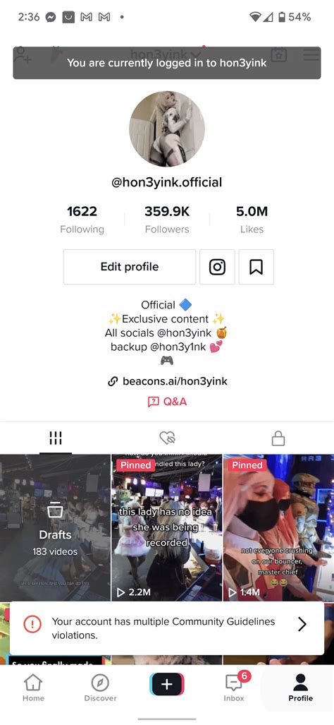 " your account has multiple community guideline violations" pop up