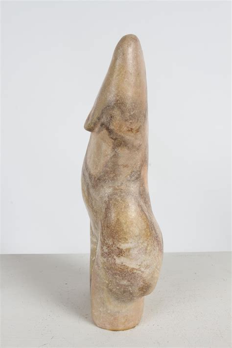 Hand Carved Artisan Modernist Female Nude Torso Sculpture in Lebanon