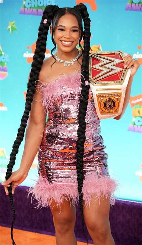 Bianca Belair Wearing a Sexy Mini Pink Skirt 14 by dragonmatt600 on