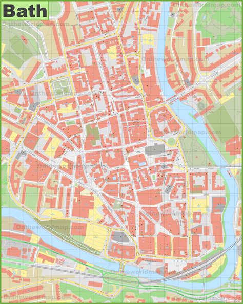 Bath city centre map - Ontheworldmap.com - Worksheets Library