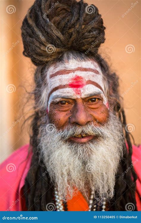 Sadhu Or Baba Holy Man On The Ghats Of Ganges River. Editorial Photo ...