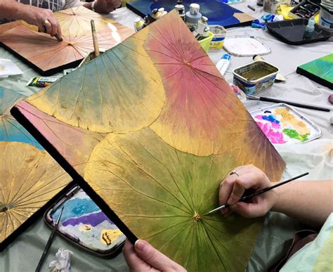 Lotus Leaf Painting workshop-16th June-Saturday | Richmond Art Supplies