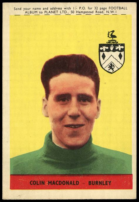 A&BC – ‘Footballers (1958/59 Planet)’ (1958) – Colin MacDonald (Burnley