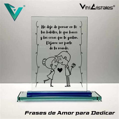 Placas en vidrio básicas con frases de amor para dedicar