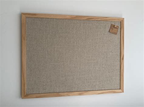 Oak Framed Fabric Pinboard | Finished With Wax | Narrow Framed Pin ...