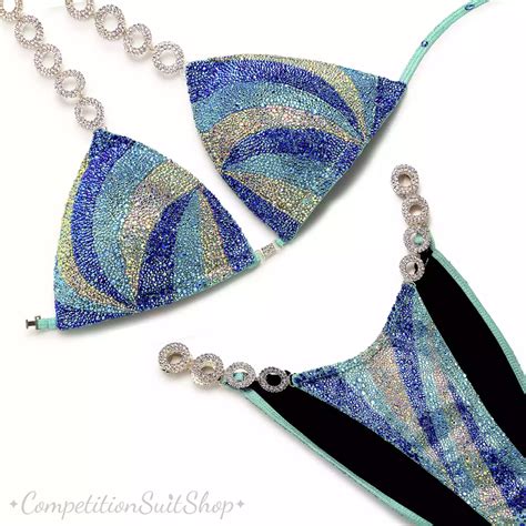 Purple Blue Bikini - Bikini Competition Suit