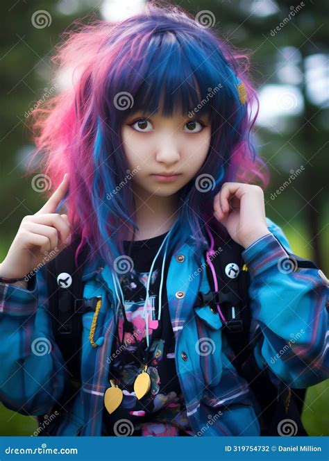 Emo Girl Photo Illustration of Asian Emo Stock Illustration