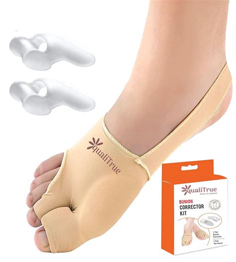Qualitrue Toe Separator Bunion Corrector For Women Free Silicone Guard