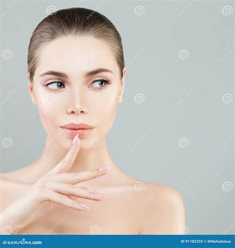 Cute Model Woman with Healthy Skin Stock Image - Image of brunette