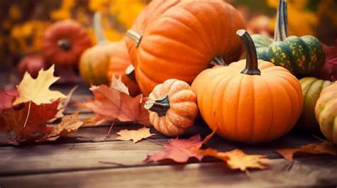 Fall Leaves On Pumpkins Background, Pictures Of Fall Leaves And ...