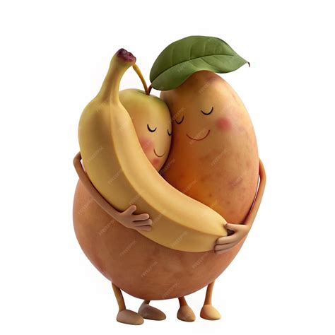 Banana and Potato Characters Digital Illustration | Premium AI