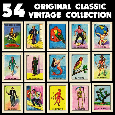 Loteria VINTAGE CLASSIC Card Images 54 | Etsy