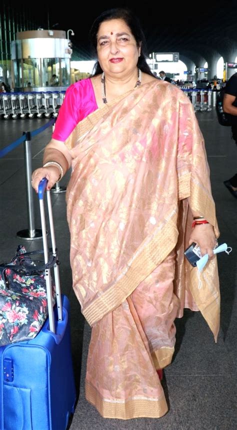 : Mumbai:Indian playback singer Anuradha Paudwal Spotted At Airport ...