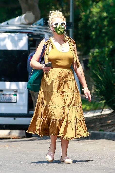 Braless Busy Philipps Looks Radiant in Yellow While Visiting a Friend