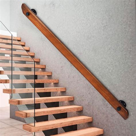 wood handrails indoor  slip staircase handrailretro rustic wall