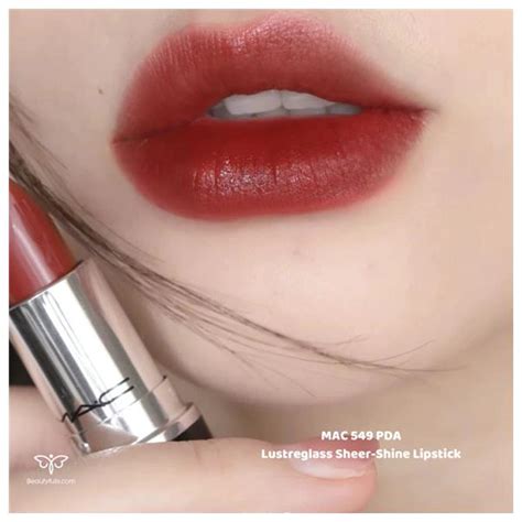 Son MAC 549 PDA Đỏ Nâu Gạch Lustreglass Sheer Shine Quyến Rũ