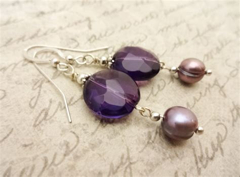 Amethyst Earrings, February Birthstone, Birthstone Earrings, Gemstone